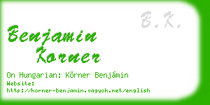 benjamin korner business card