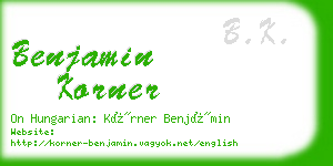 benjamin korner business card